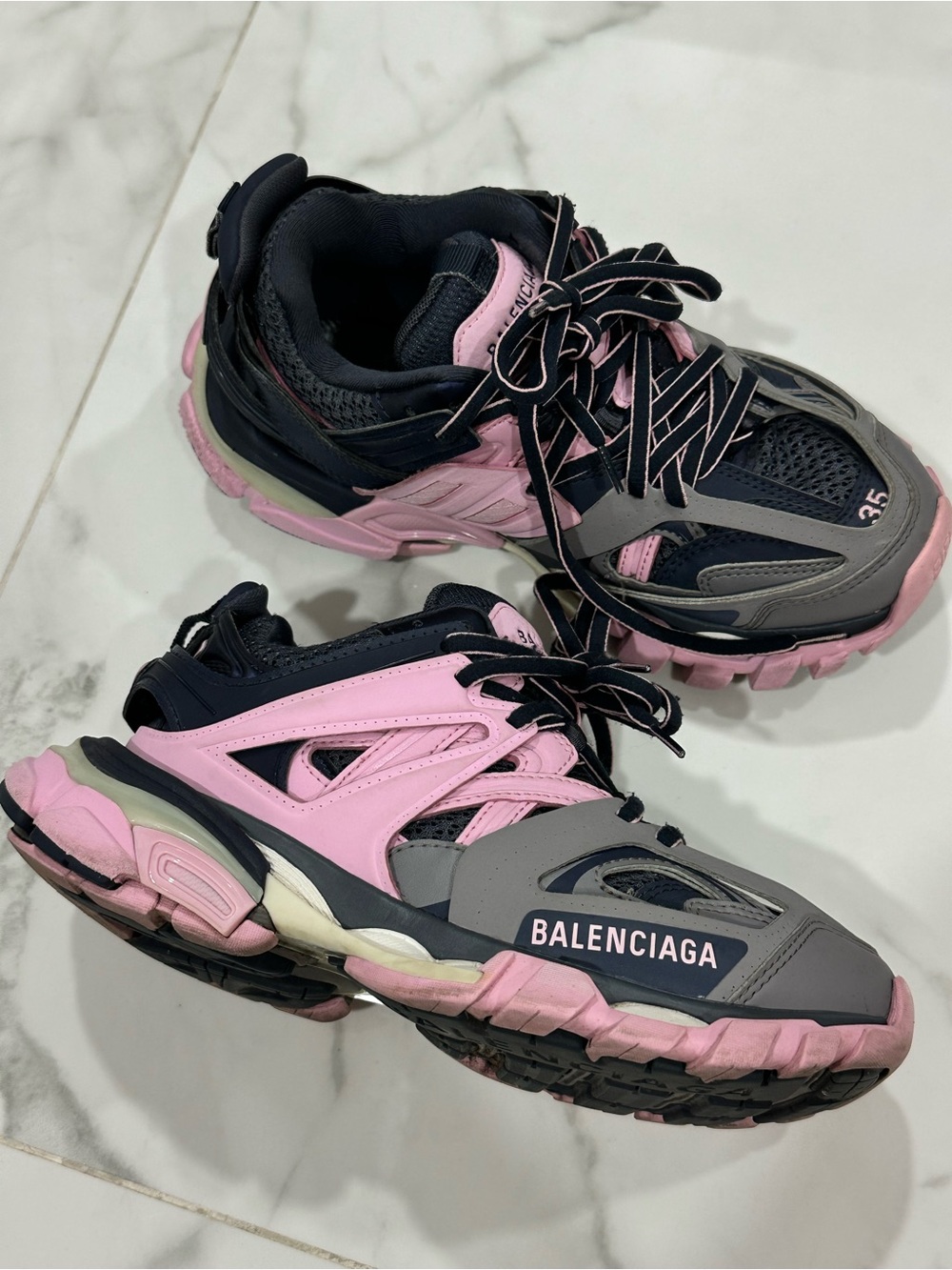 Balenciaga Pink, Gray & Black Track Sneakers